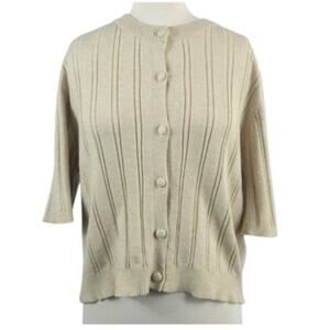 MSCH Moss Copenhaden Marlena Rachelle 2/4 cardigan short sleeve cream Size S/M
